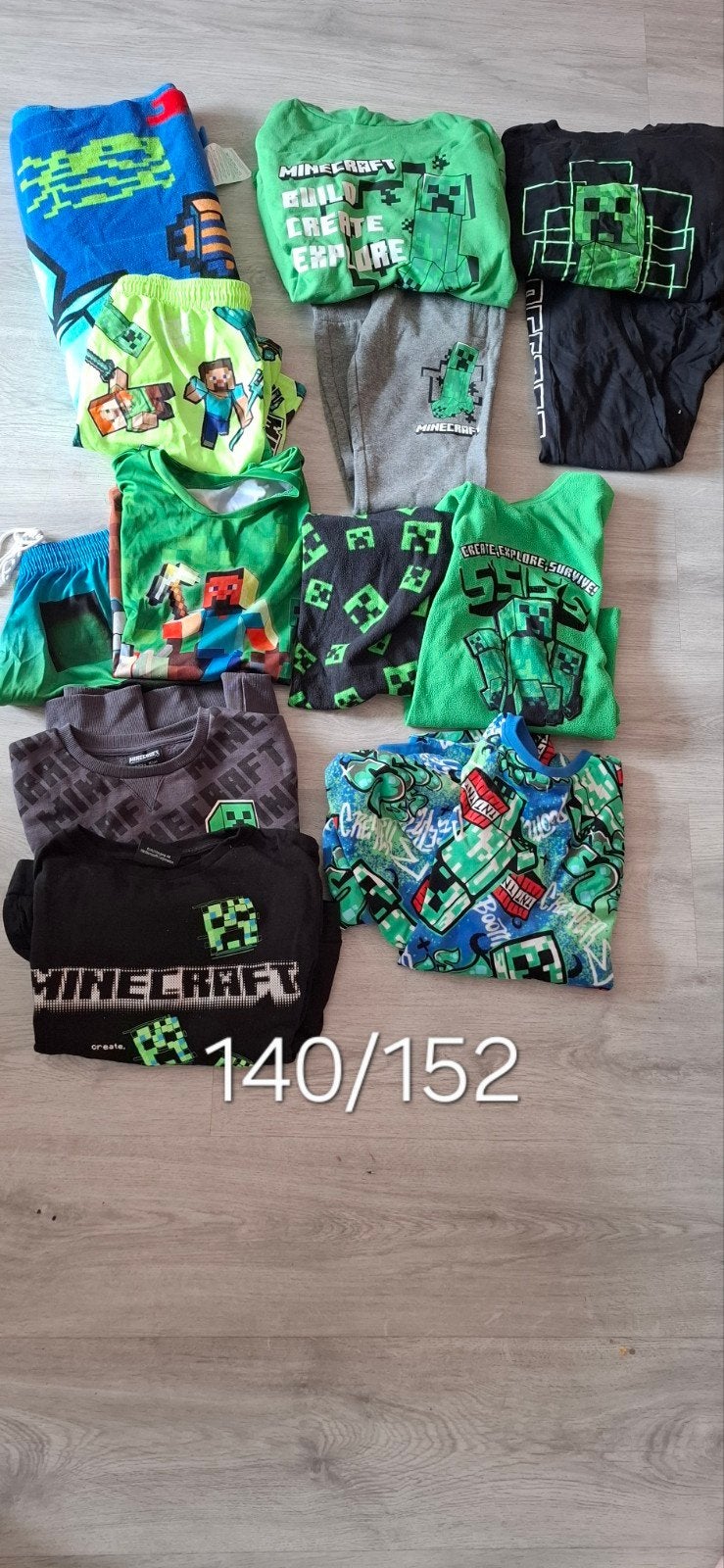 Minecraft kledingpakket maat 140/152, Ophalen, Gebruikt, Minecraft, Jongen