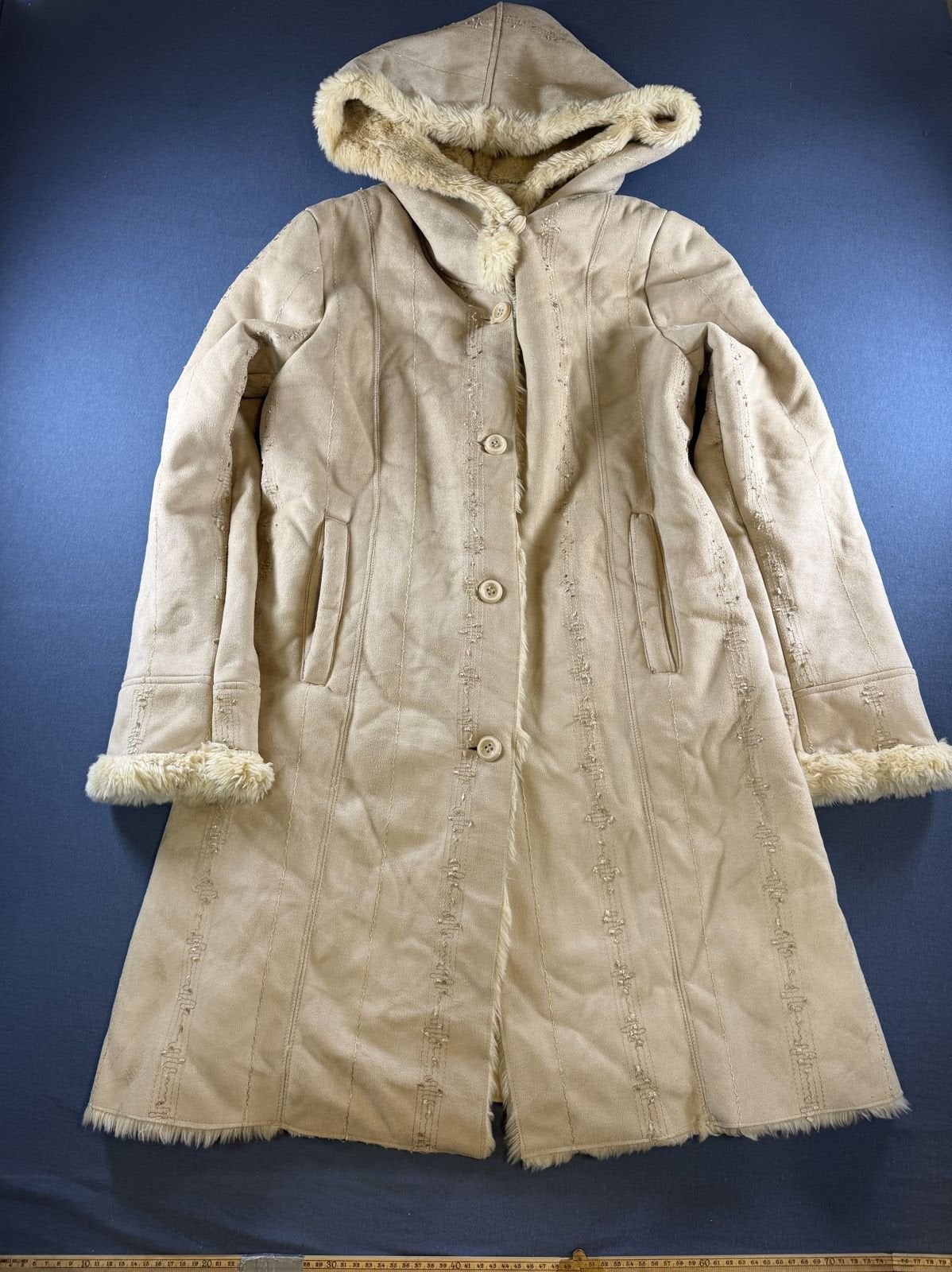 Vintage Dressing Afghaanse jas beige dames maat XL, Bayline Vintage Trading, Verzenden, Beige, Maat 46/48 (XL) of groter