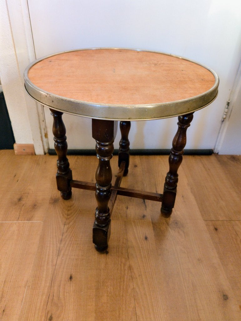 oude rooktafel met chrome rand, Antiek en Kunst, Antiek | Meubels | Tafels, Ophalen