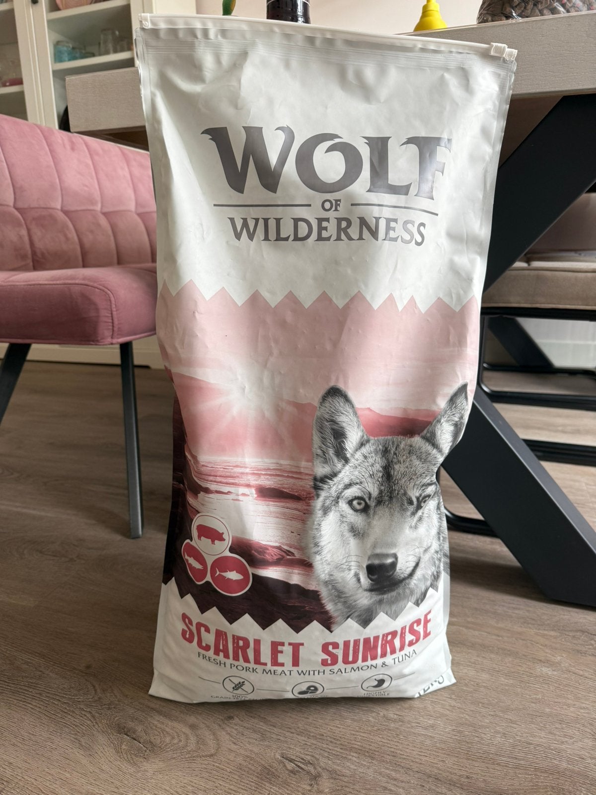 Wolf of wilderness pork,salmon & tuna 8,6kg, Dieren en Toebehoren, Ophalen of Verzenden, Hond