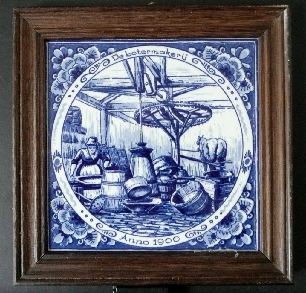 Ingelijste tegel De Botermakerij  Anno 1900 (901), Ophalen of Verzenden