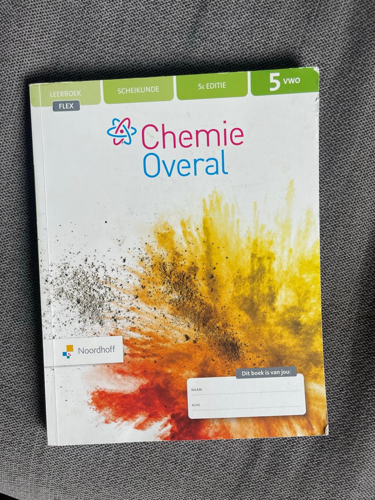 Scheikunde boek 5 VWO - Chemie Overal 5e editie Noordhoff, Boeken, Schoolboeken, Ophalen of Verzenden, Zo goed als nieuw, VWO