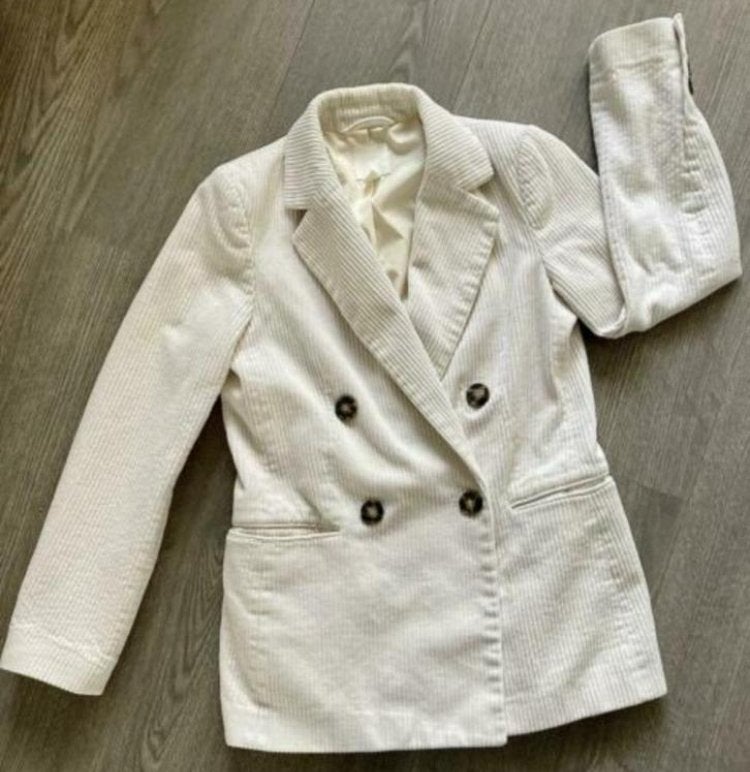 Erg mooi offwhite corduroy rib colbert jasje , maat 32, Wit, Nieuw, Ophalen of Verzenden, Jasje