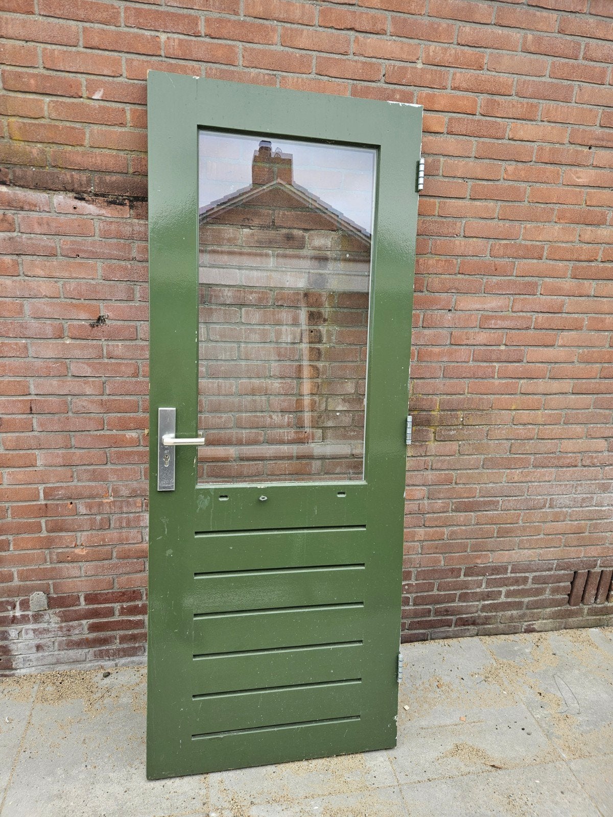 Achterdeur met dubbelglas, beslag en sleutel, linksdraaiend, Ophalen, Gebruikt, 80 tot 100 cm, Buitendeur