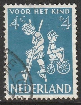 Nederland 1958 715 Kind 4c Steltlopen, Gest, Postzegels en Munten, Postzegels | Nederland, Ophalen of Verzenden, Na 1940, Gestempeld