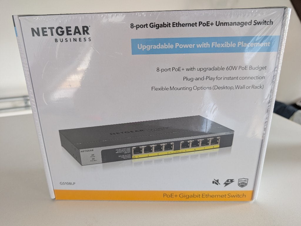 Netgear GS108LP 8-Port Gigabit PoE+ Switch (60W), Computers en Software, Ophalen of Verzenden, Nieuw