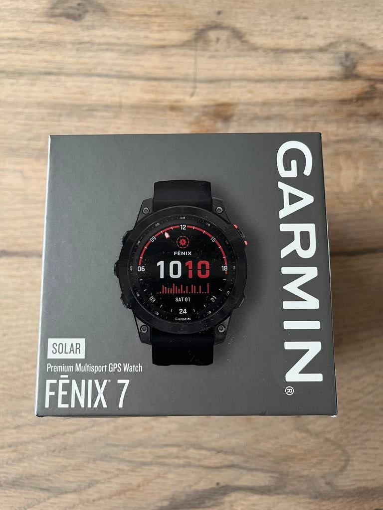 Garmin Fenix 7 solar 47mm, Sieraden, Tassen en Uiterlijk, Smartwatches, Gebruikt, Zwart, Ophalen of Verzenden, Waterdicht
