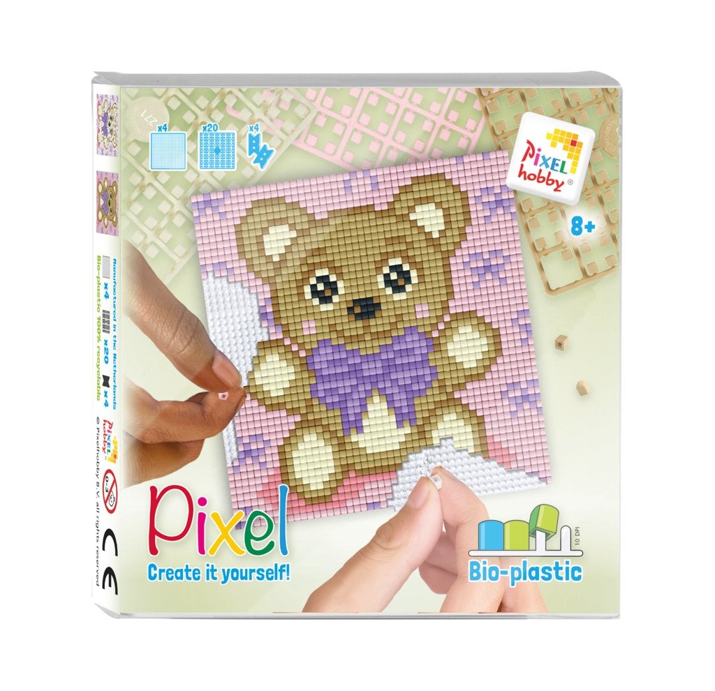 Pixelhobby Create it yourself set 44042 teddybeer 12 x 12 cm, ., Dieren, Nieuw, Ophalen of Verzenden