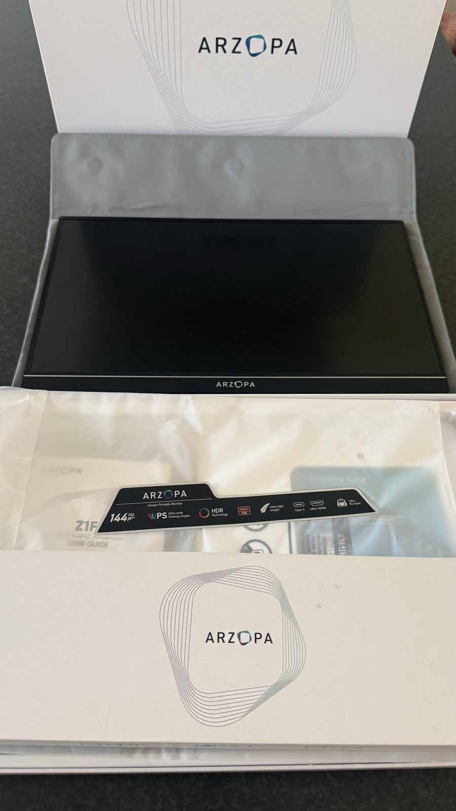 ARZOPA Z1FC 16.1 inch Draagbare Monitor 144Hz IPS Full HD, Gaming, HDMI, IPS, 101 t/m 150 Hz