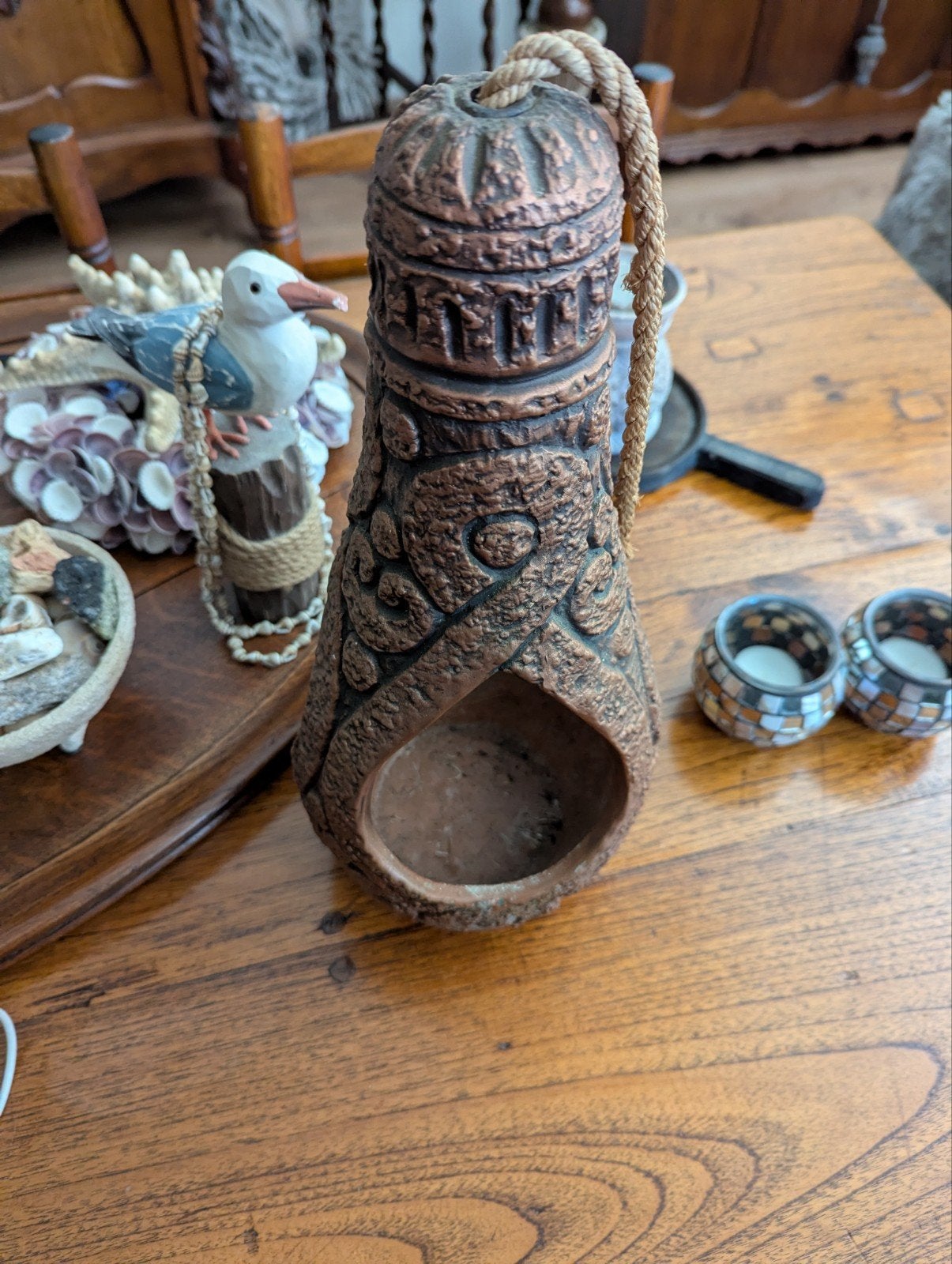 hang vaas plantenpot, Ophalen of Verzenden, Gebruikt, Geschikt voor buiten, Goud