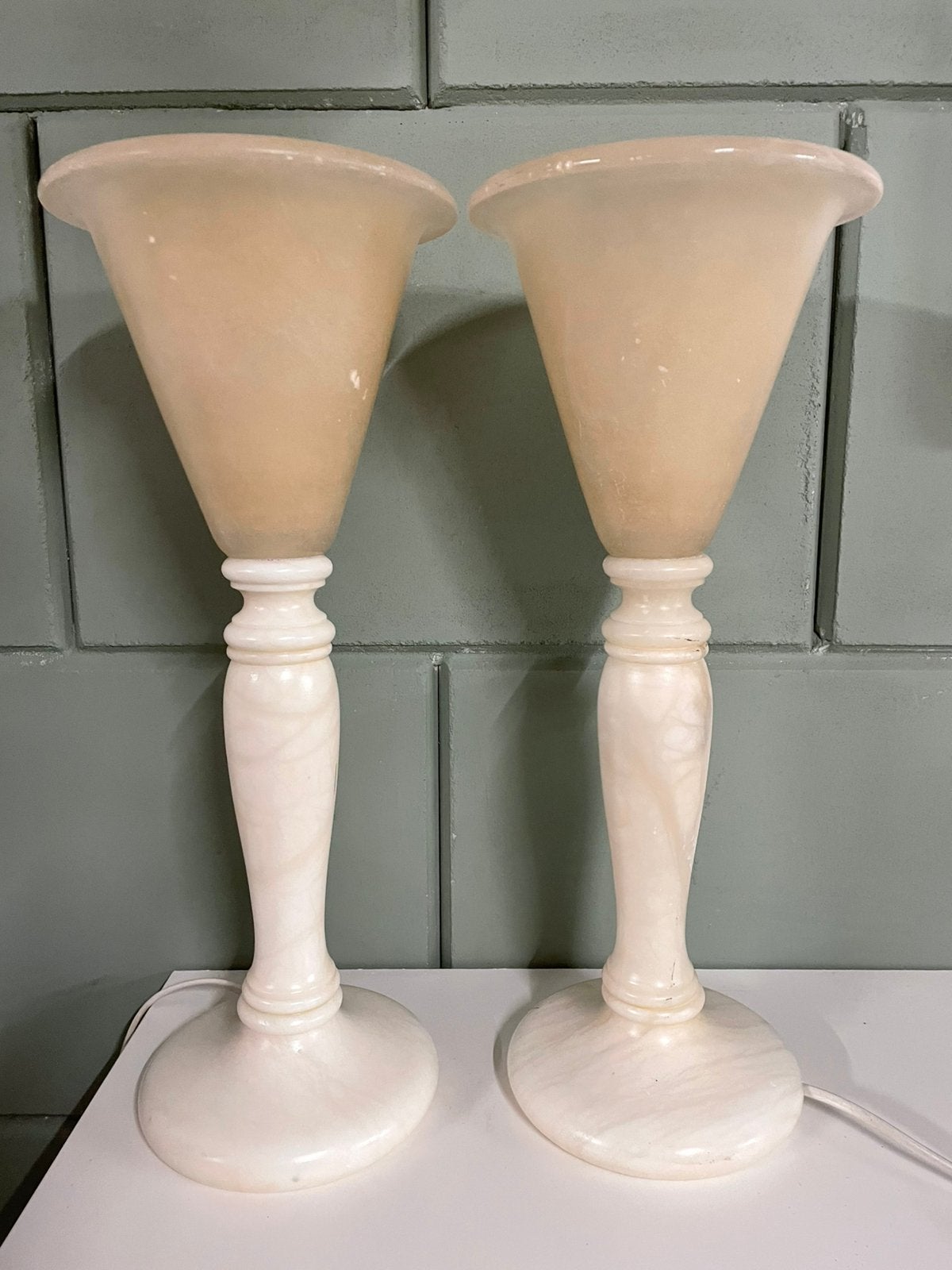 Vintage lampen jaren 80 90 albastos albast, Ophalen of Verzenden