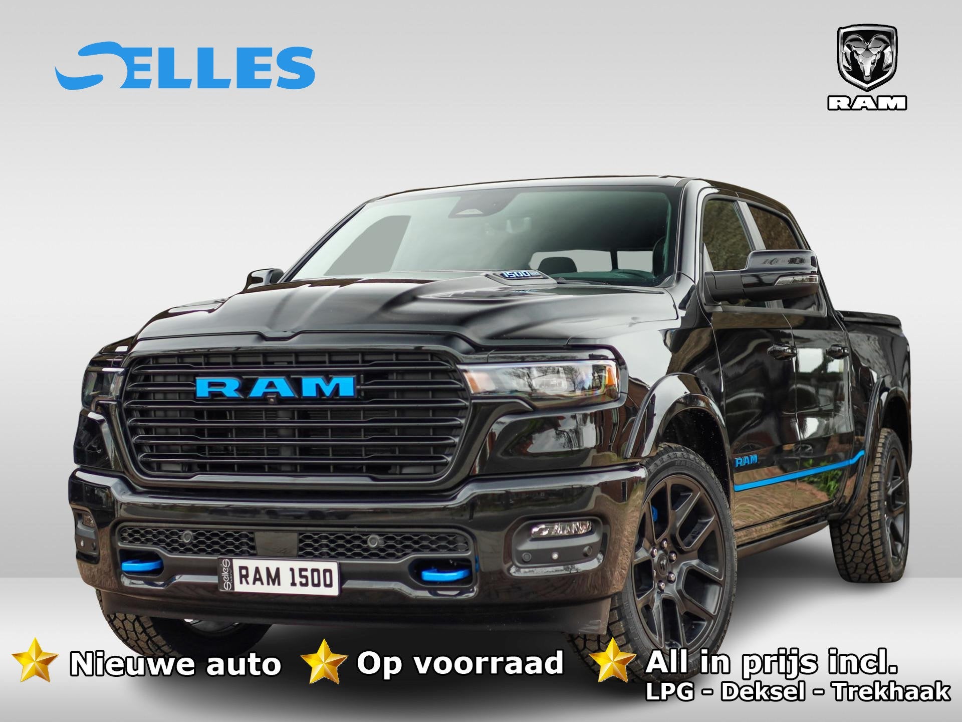Dodge Ram 1500 2025 3.0L HURRICANE LARAMIE Night Premium | B, Auto's, Automaat, 2993 cc, Zwart, Bedrijf