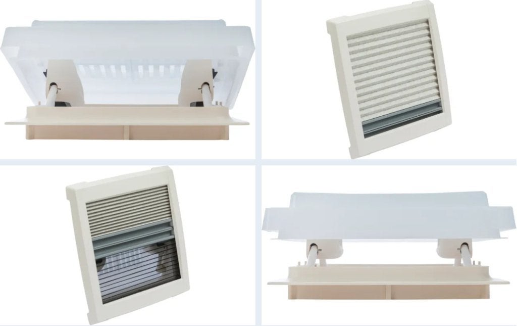 MPK Dakluik 28x28cm Wit Kader+Vliegenhor 46-72mm  291VNW-KE, Buurserstraat 15 A, 7481 EG,Haaksbergen, Ophalen of Verzenden, Info@123CamperOnderdelen.nl