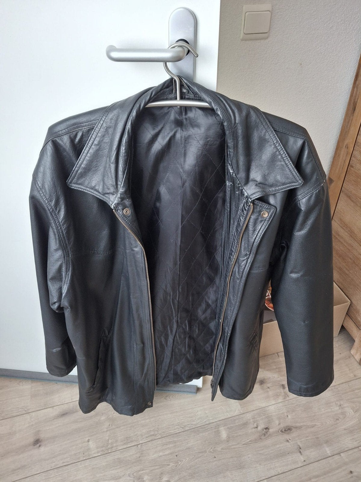 Leren jas, Ophalen of Verzenden, Zo goed als nieuw, Maat 56/58 (XL), Zwart