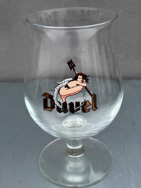 duvel glas duivelin 2001 super gaaf, Verzamelen, Glas en Borrelglaasjes, Ophalen of Verzenden, Zo goed als nieuw, Bierglas