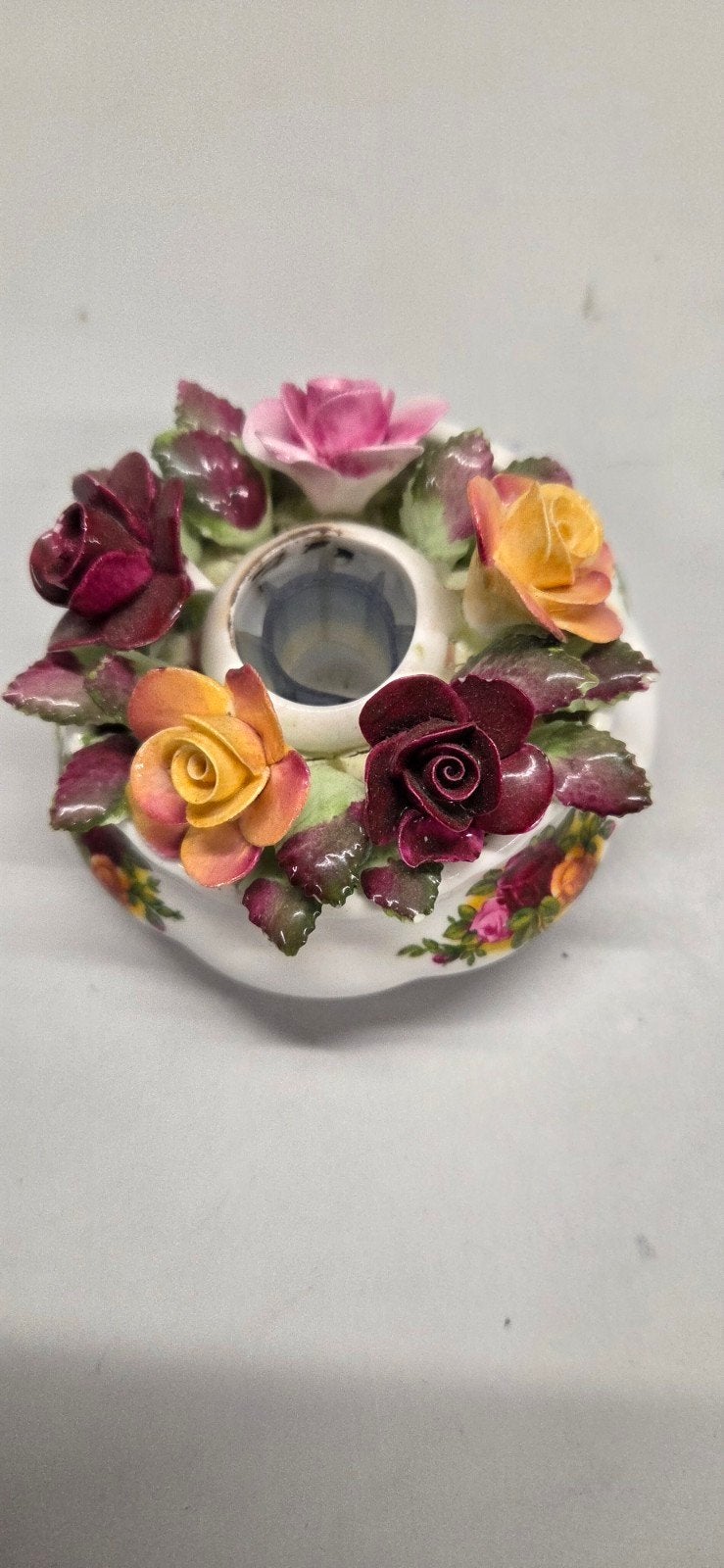 ROYAL ALBERT Old Country Rose. Kaarsenhouder, Ophalen of Verzenden, Zo goed als nieuw, Porselein, Kop en/of schotel