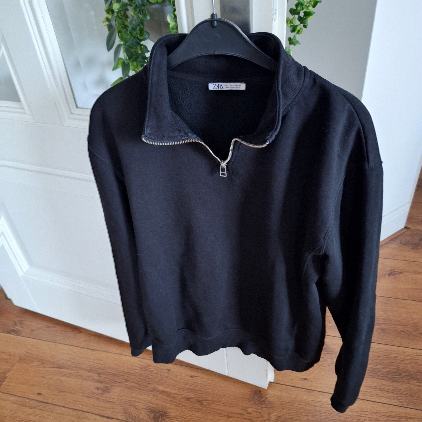 Zwarte Zara trui met rits, maat L, Maat 42/44 (L), Ophalen of Verzenden, Gedragen, Zara
