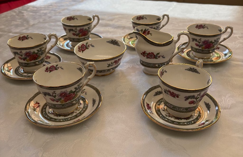 Puntgave PARAGON ‘Tree of Kashmir’ koffie/theeset, 14-delig!, Ophalen of Verzenden