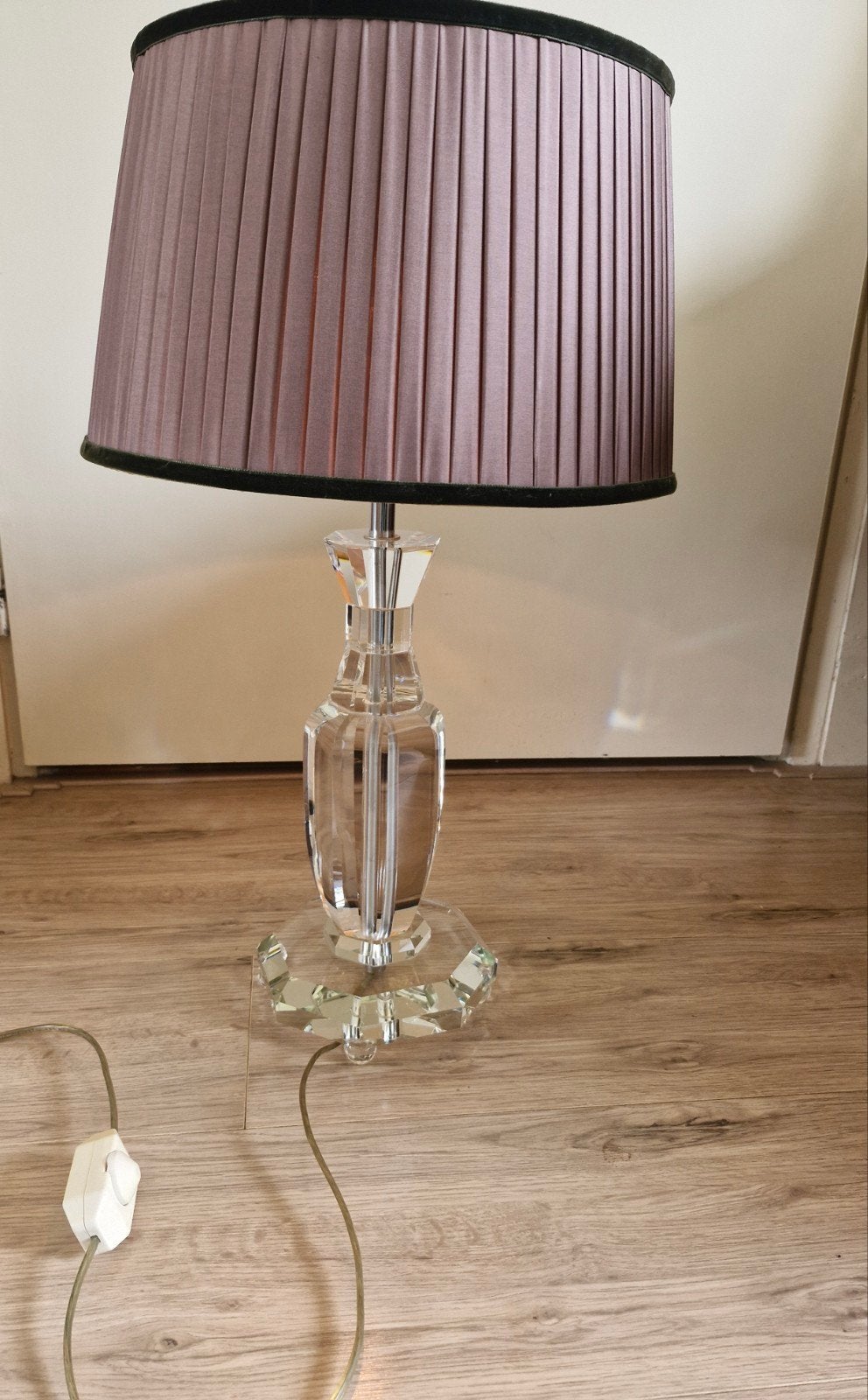 Prachtige art deco tafellamp met een schitterende kristallen, Ophalen of Verzenden