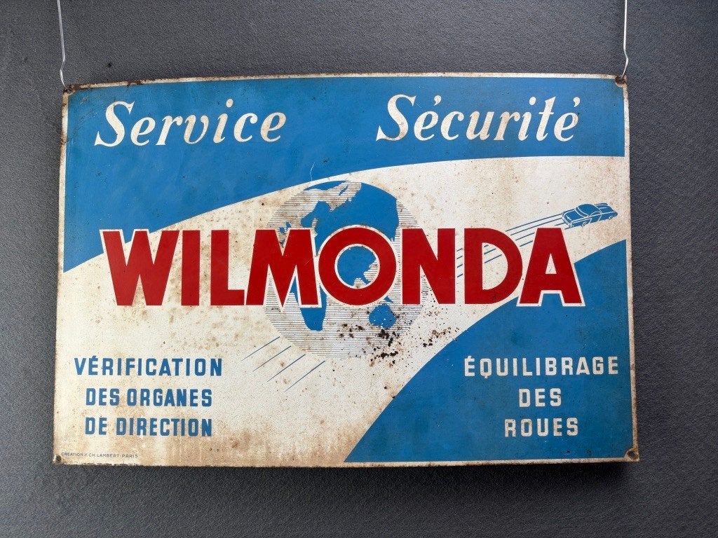 Wilmonda blikken reclamebord 1965-1975, ca 50 X 33 cm, Reclamebord, Gebruikt, ., .