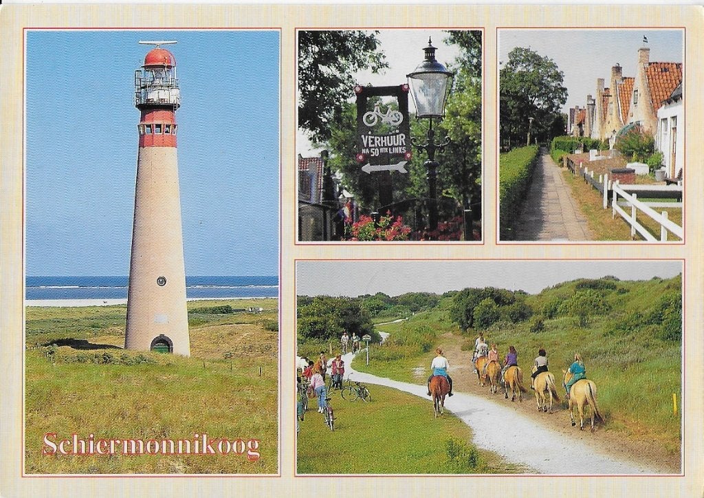 Ame22 gelopen ansichtkaart groeten van Schiermonnikoog, Ophalen of Verzenden, Voor 1920, Gelopen, Waddeneilanden
