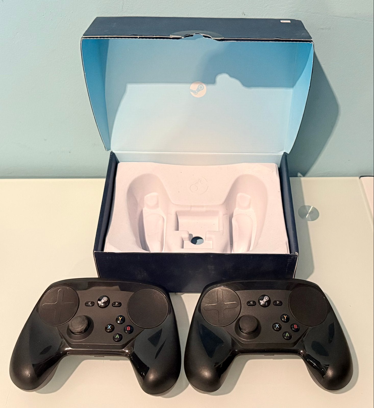 Steam Controller - Set van 2 met originele doos, Spelcomputers en Games, Steam, Gebruikt, Steam, PC