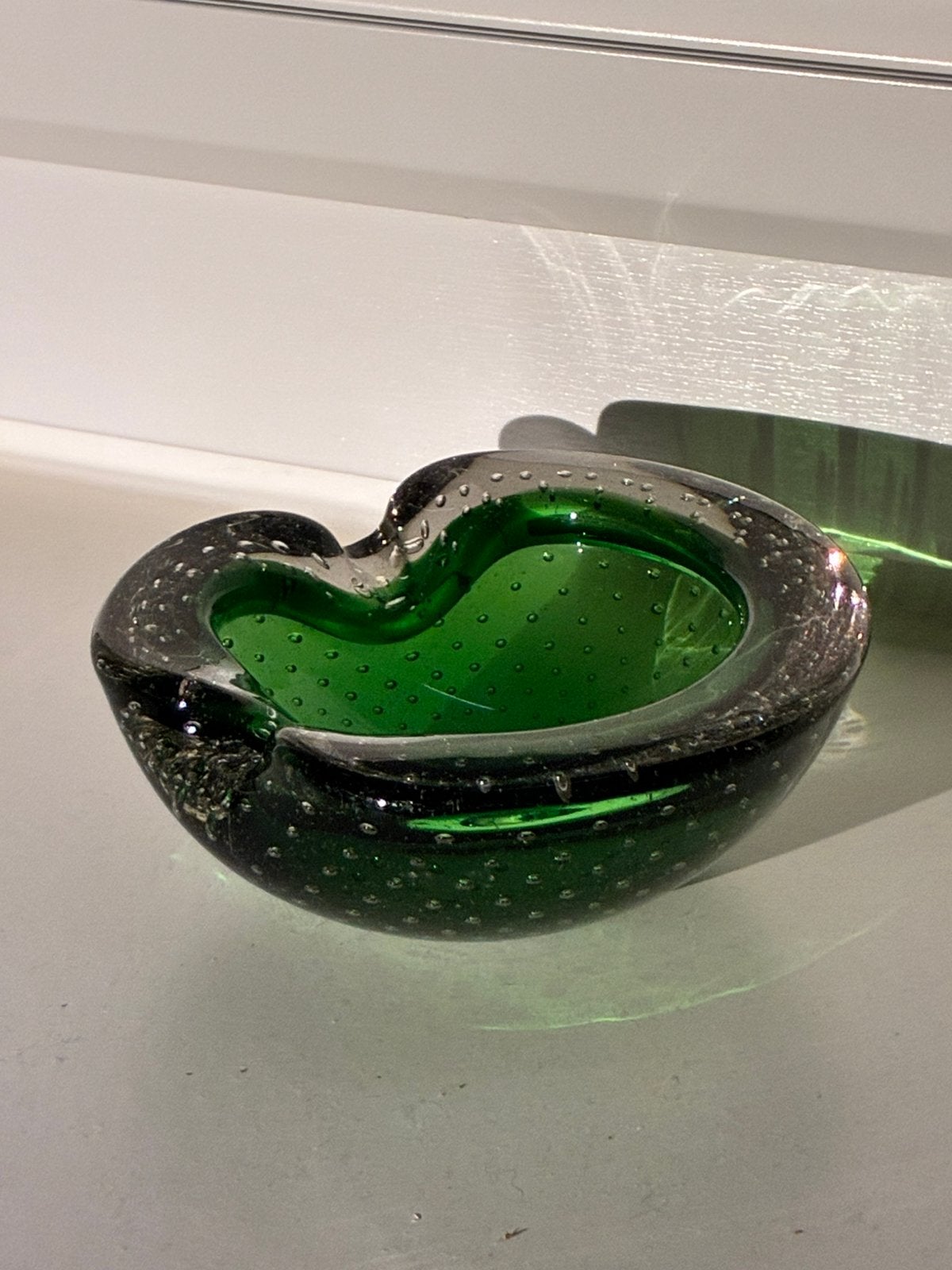 Zeldzame Groene Leerdam Glazen Asbak – Andries Dirk Copier, Antiek en Kunst, Antiek | Glas en Kristal, Ophalen of Verzenden