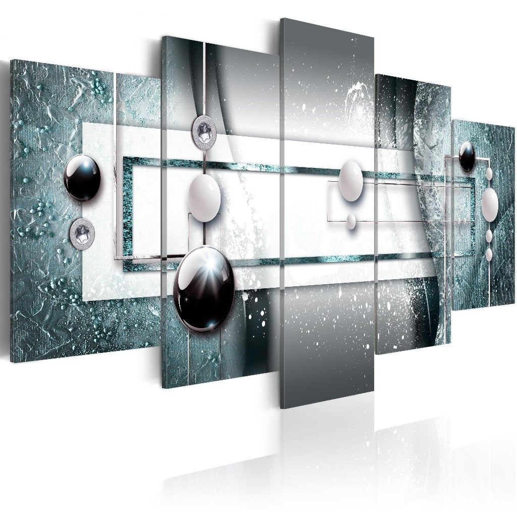 237 Abstract Ballen XXL 5 Luik Canvas Schilderij 200x100cm, Ophalen of Verzenden
