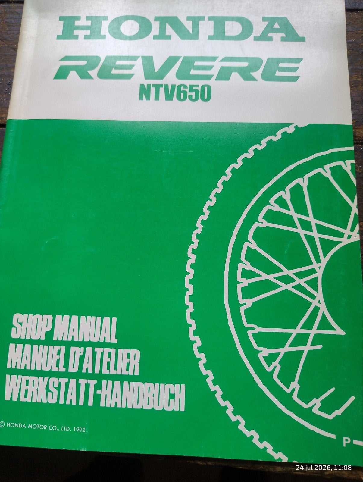 Honda NTV650 1992 addendum Revere Werkplaatshandboek (Shop M, Motoren, Handleidingen en Instructieboekjes, Verzenden, Honda