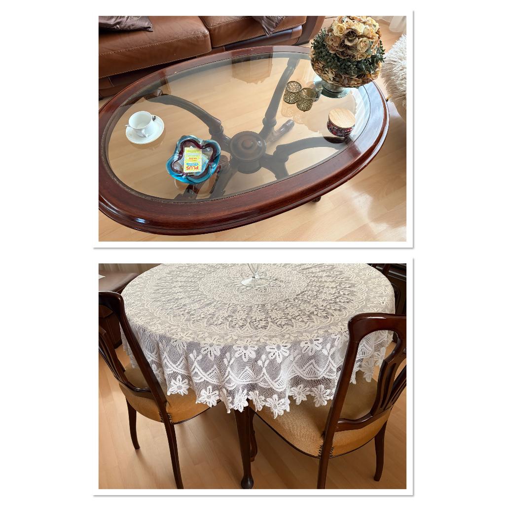 Eet-en salontafel, Ophalen, Gebruikt, Rond, 200 cm of meer