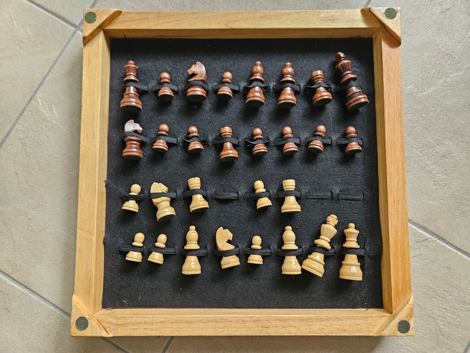 Houten schaakspel voor schaakstukken, Ophalen, Minder dan 500 stukjes, Gebruikt, Schaken