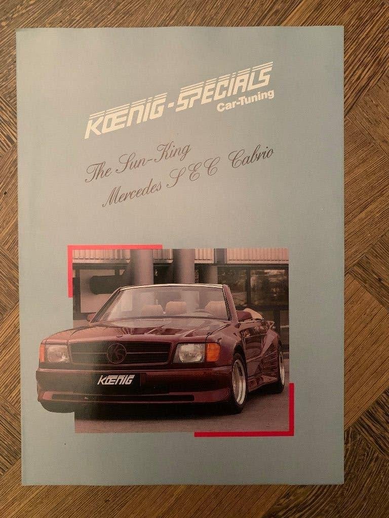 Folder leaflet Mercedes-Benz SEC cabrio W126 tuner Koenig, Ophalen of Verzenden, Zo goed als nieuw, Mercedes, Koenig