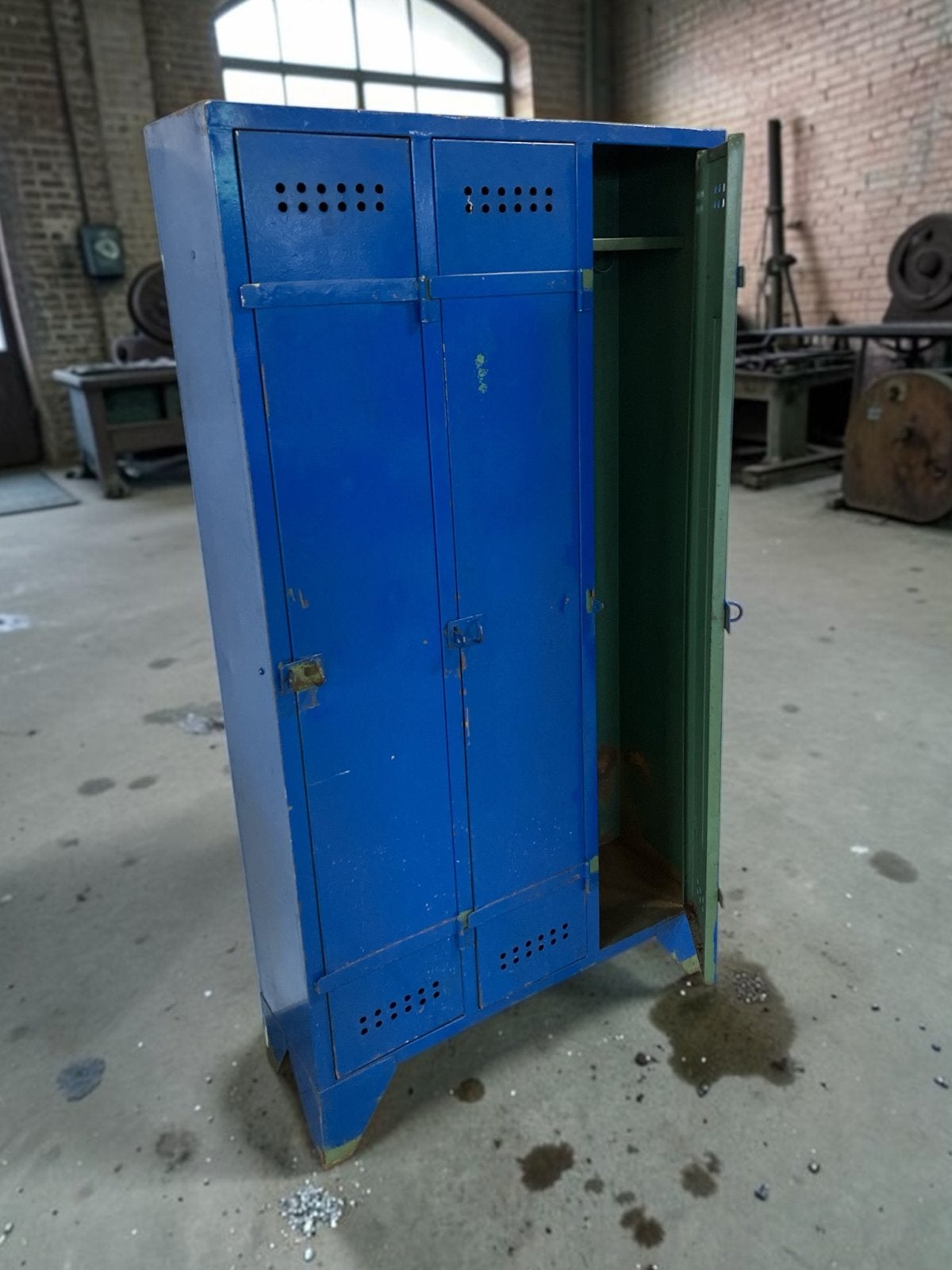 Vintage Locker Kast Jaren '50-'60 - 175x60x30 cm, Ophalen, Gebruikt, Overtoom Gispen Ahrend, Industieel vintage