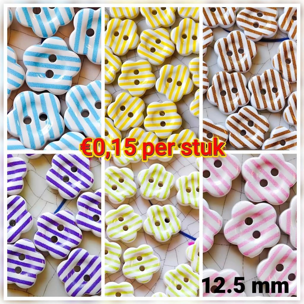 Knoopjes 12.5mm per stuk - Diverse kleuren, Hobby en Vrije tijd, Ophalen of Verzenden, Nieuw, Knoop of Knopen