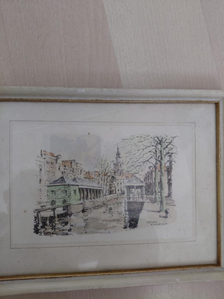 Gouda, vismarkt, Antiek en Kunst, Ophalen of Verzenden