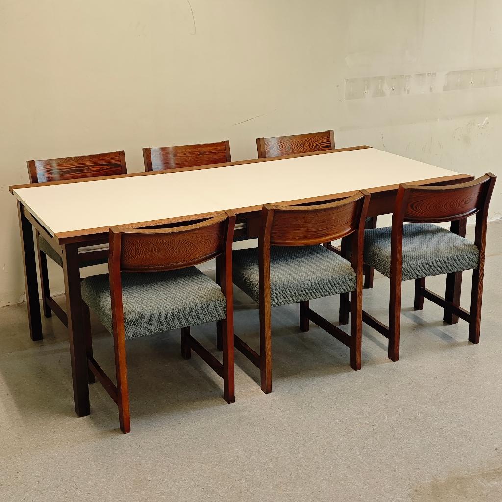 Vintage Wengé eetkamer set stoelen en tafel, Huis en Inrichting, Complete eetkamers, Gebruikt, 6 tot 8 stoelen, Ophalen