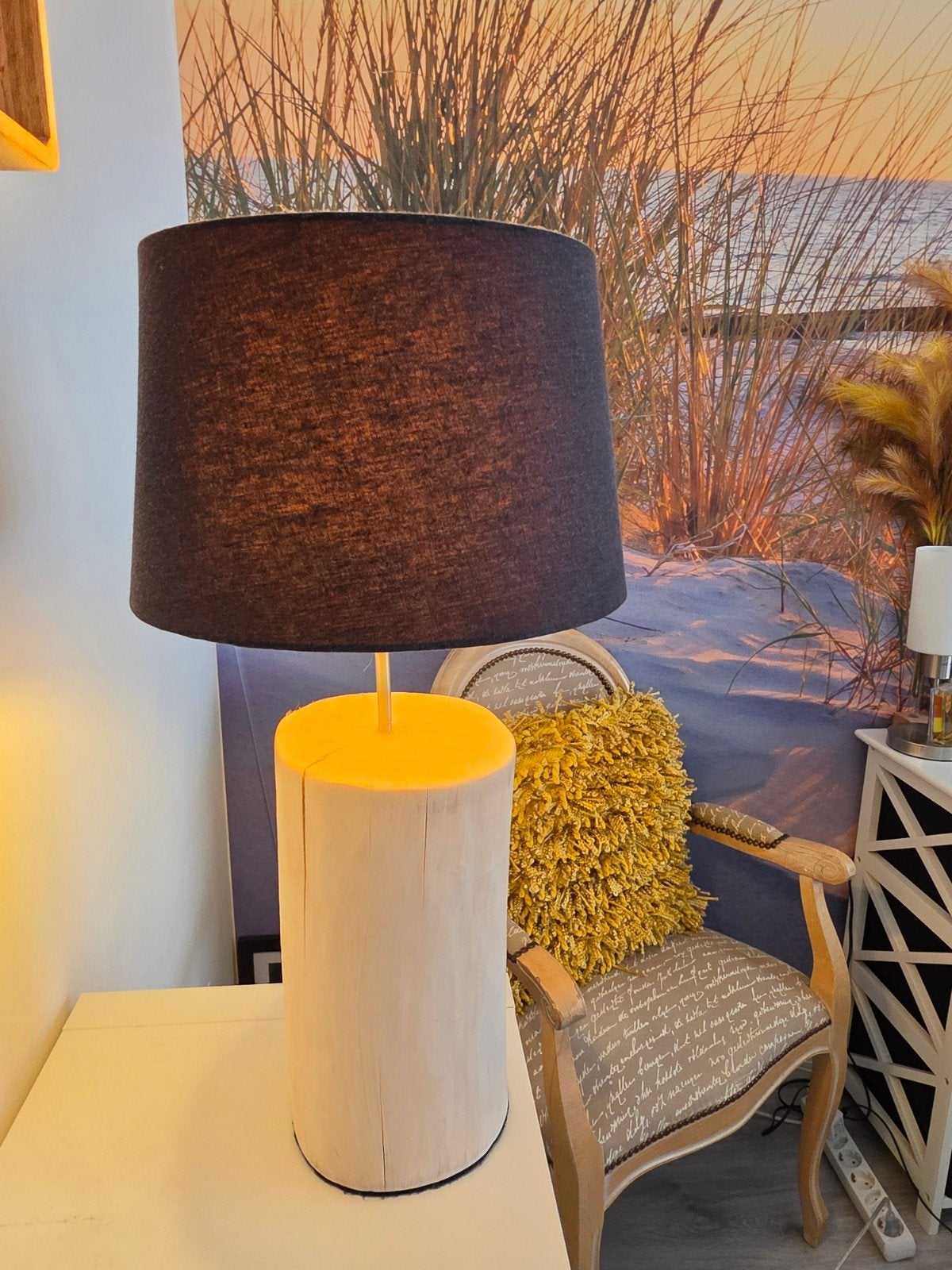 boomstam lamp, Huis en Inrichting, Ophalen, Gebruikt, 60 cm, E27 (groot)