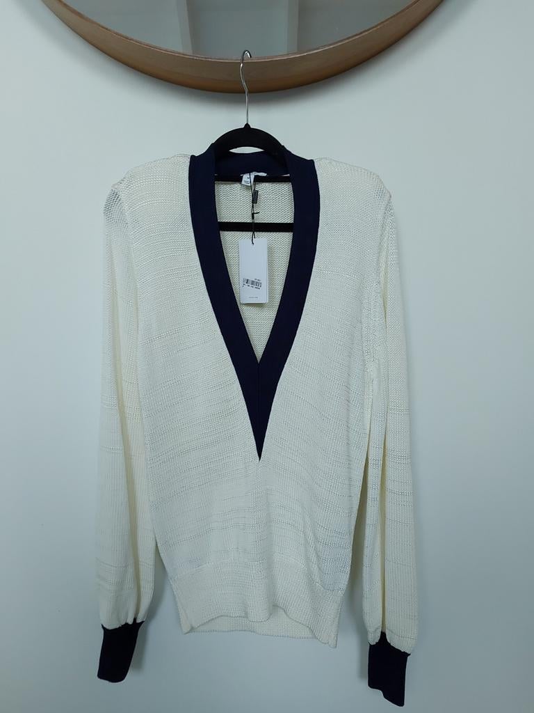 Reiss Talitha trui wit/blauw maat M NWT, Maat 38/40 (M), Reiss, Blauw, Nieuw