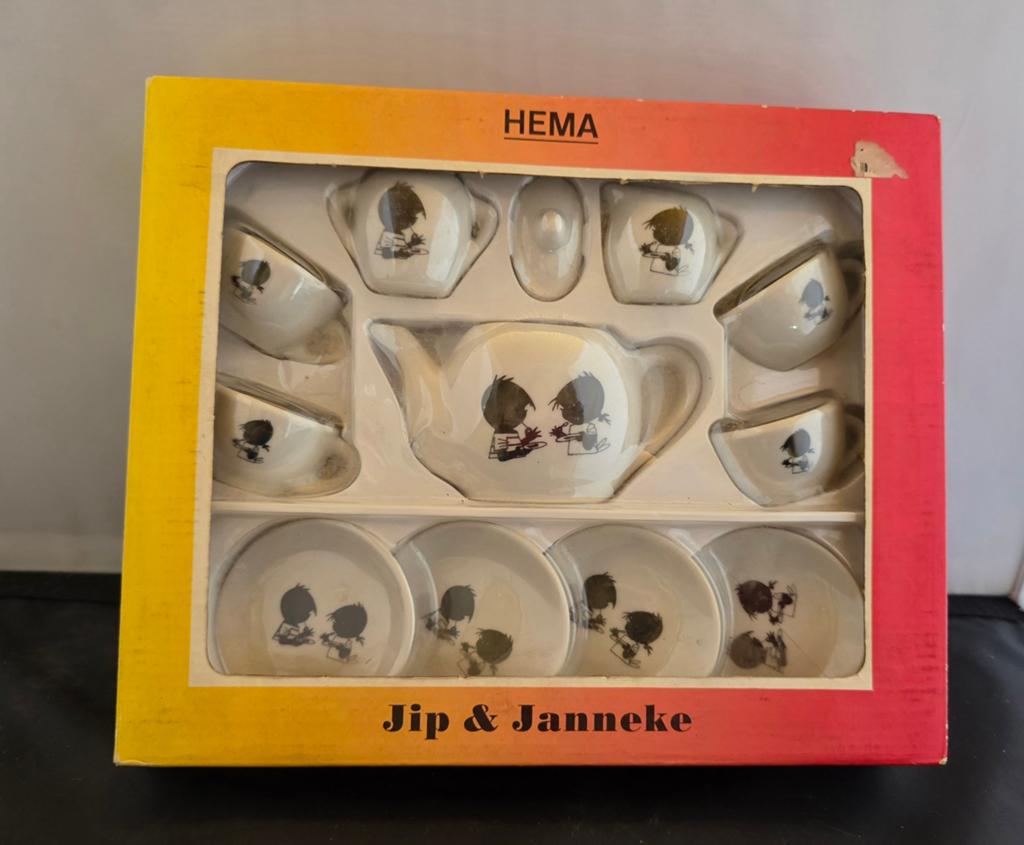 Vintage Hema Jip & Janneke Porseleinen Theeservies 13-delig, Ophalen of Verzenden, Jongen of Meisje