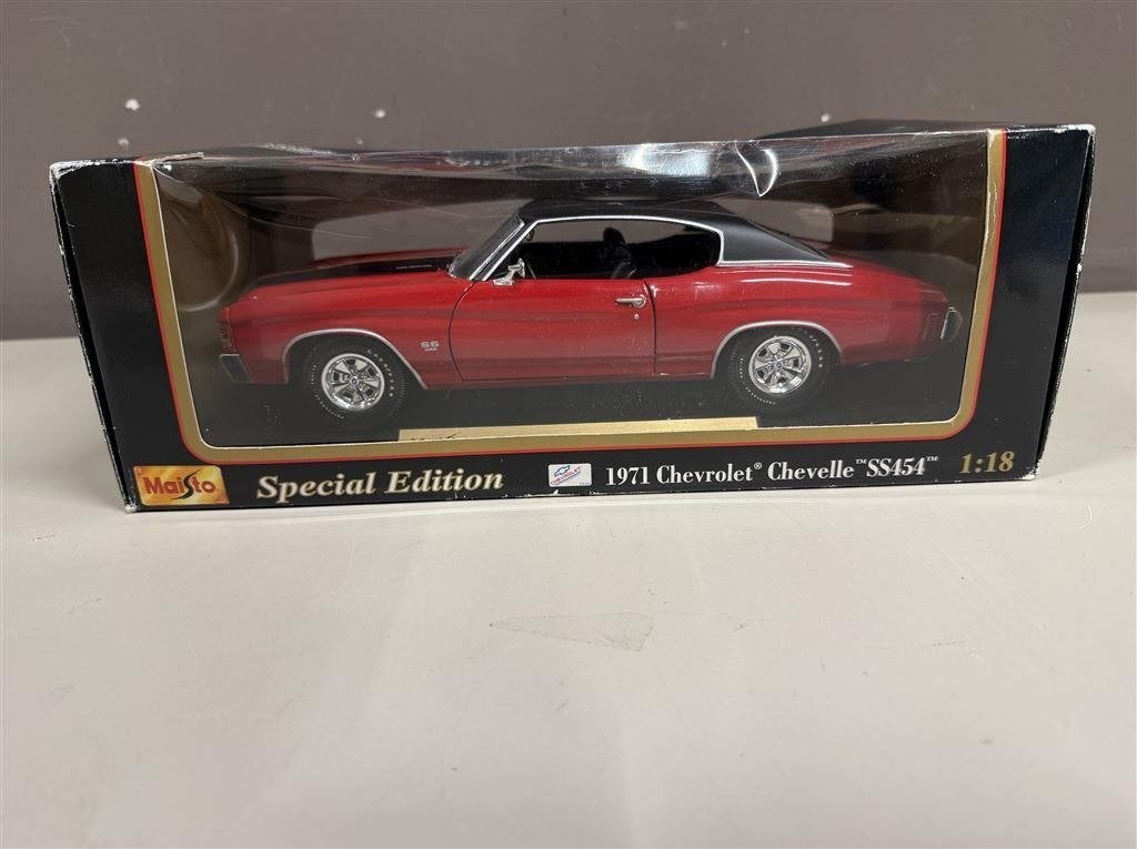 1:18 Maisto 1971 Chevrolet Chevelle SS 454 Sport Coupe Ameri, Hobby en Vrije tijd, Modelauto's | 1:18, Gebruikt, Maisto, Ophalen of Verzenden