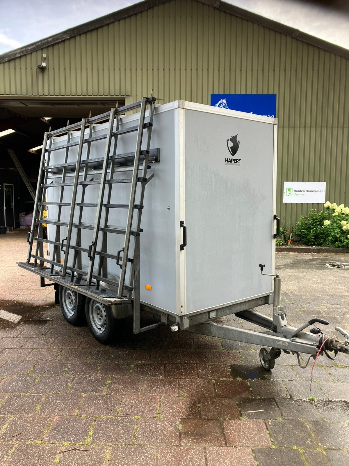 Gesloten aanhangwagen met glasrasteel, Auto diversen, Aanhangers en Bagagewagens, Ophalen, Zo goed als nieuw