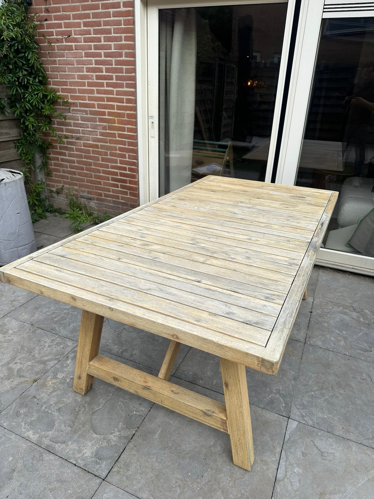 Tuinset compleet met 7 stoelen en kussens - Opknapper, Tuin en Terras, Tuinstoelen, Ophalen of Verzenden, Gebruikt, Hout, Stapelbaar