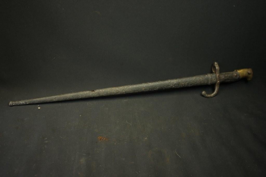 WO1 Franse M1874 Gras bajonet met schede, Verzamelen, Ophalen of Verzenden, Landmacht, Overige gebieden, Mes of Dolk