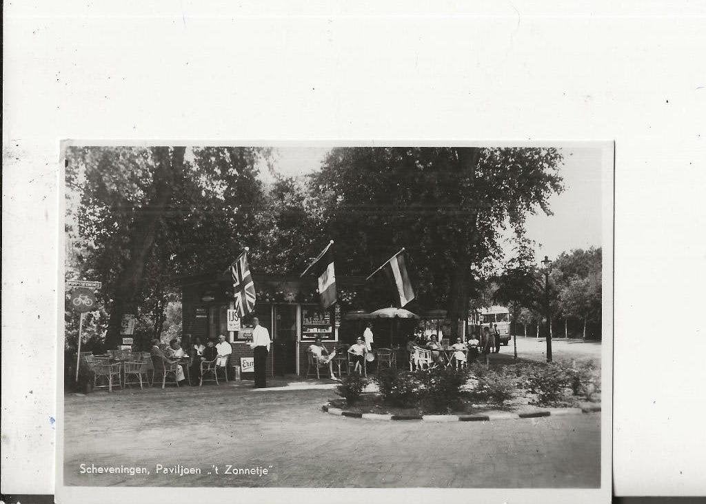 Scheveningen Pompstationsweg Paviljoen t Zonnetje met bus, Ophalen of Verzenden, Ongelopen, Zuid-Holland