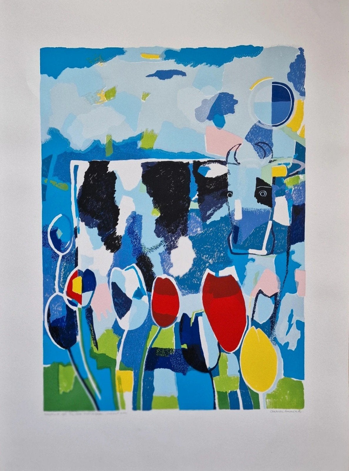 Claimen Immink (Rotterdam 1946)
Zeefdruk
Koeien met tulpen, Ophalen of Verzenden