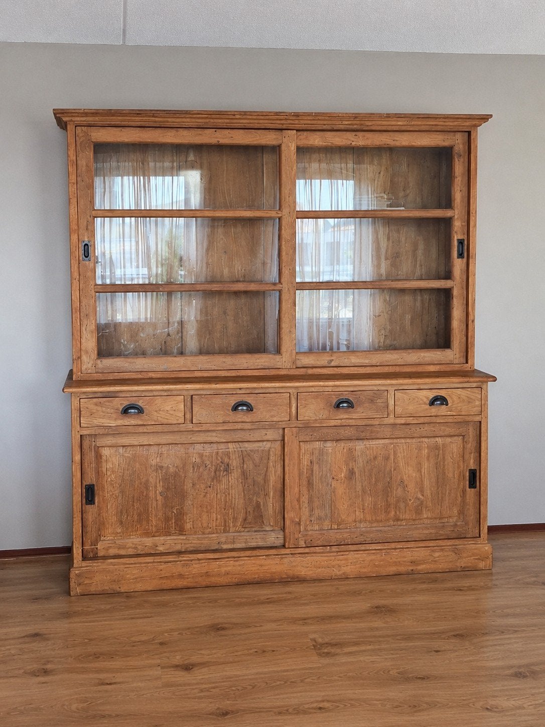 Teakhouten buffetkast - 185x51x209 cm, Huis en Inrichting, Ophalen, Gebruikt, 200 cm of meer, 150 tot 200 cm