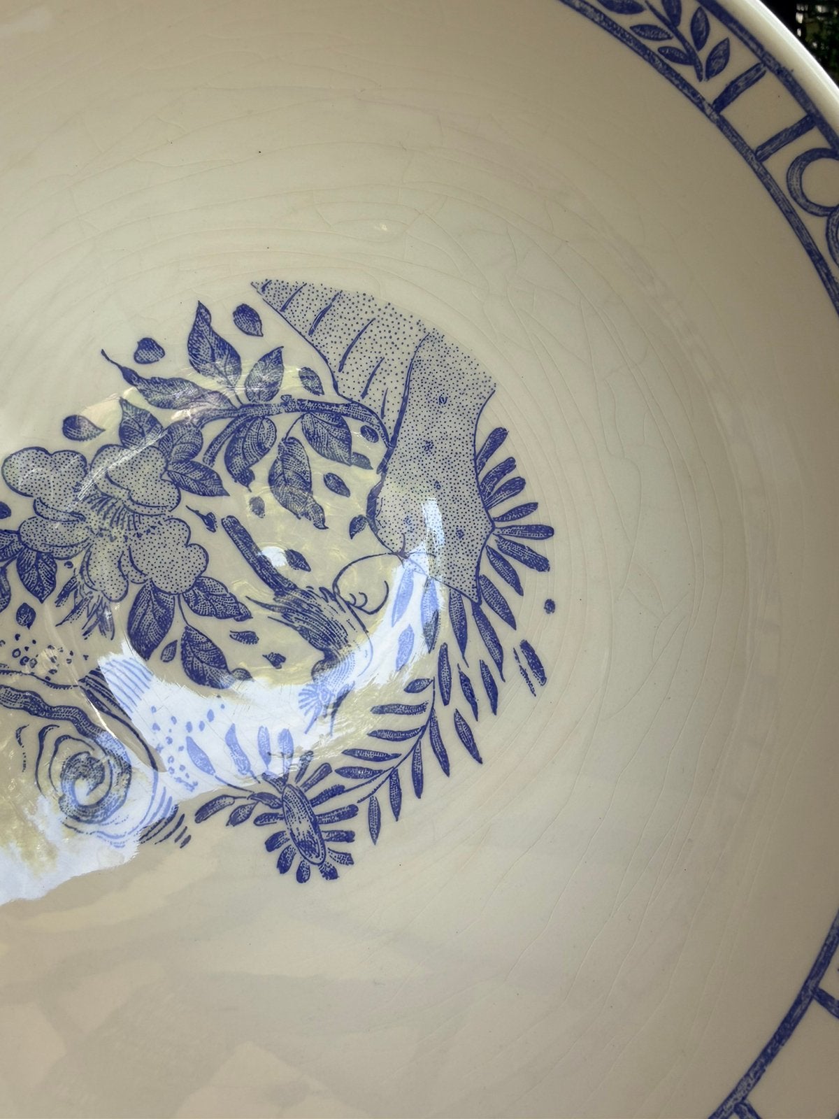 Gien OISEAU BLEU Saladeschaal 23 cm, Ophalen of Verzenden, Zo goed als nieuw, Overige stijlen, Schaal of Schalen