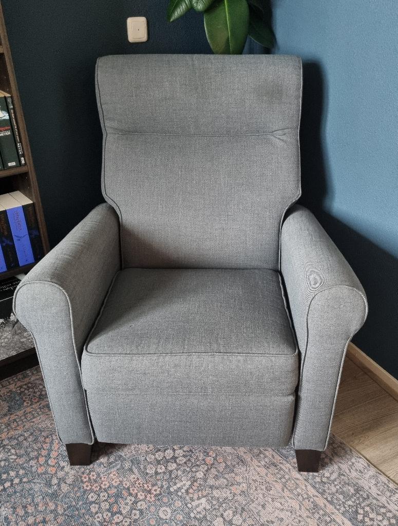 Fijne Ikea stoel (relaxfauteuil) donkergrijs 'Muren', Ophalen, Gebruikt, Overige materialen, Eén