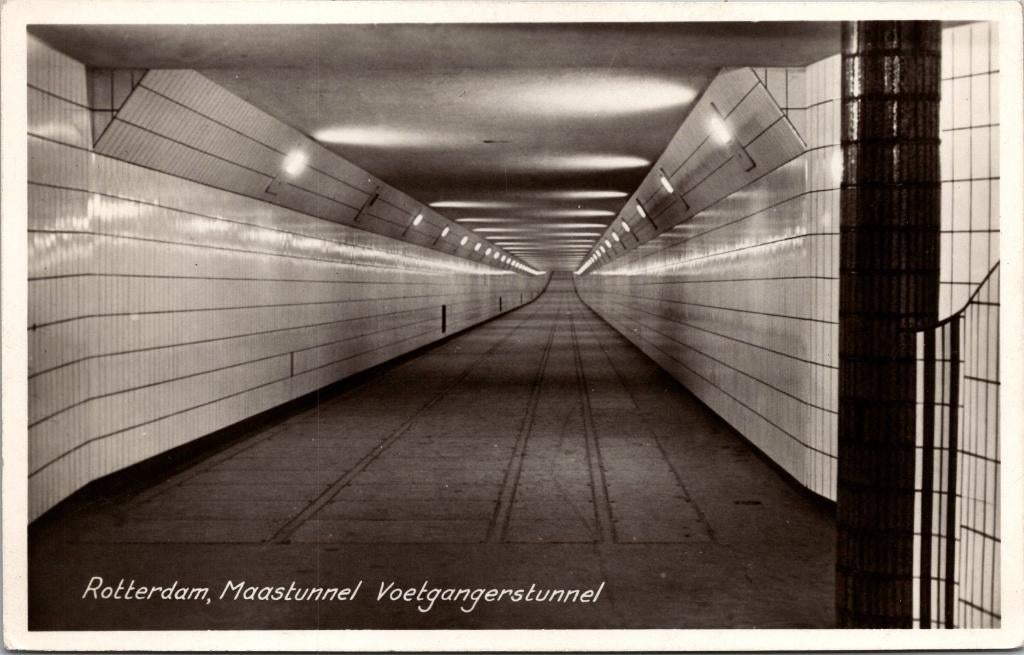 Rotterdam - Maastunnel Voetgangerstunnel, Verzamelen, Verzenden, 1940 tot 1960, Ongelopen, Zuid-Holland