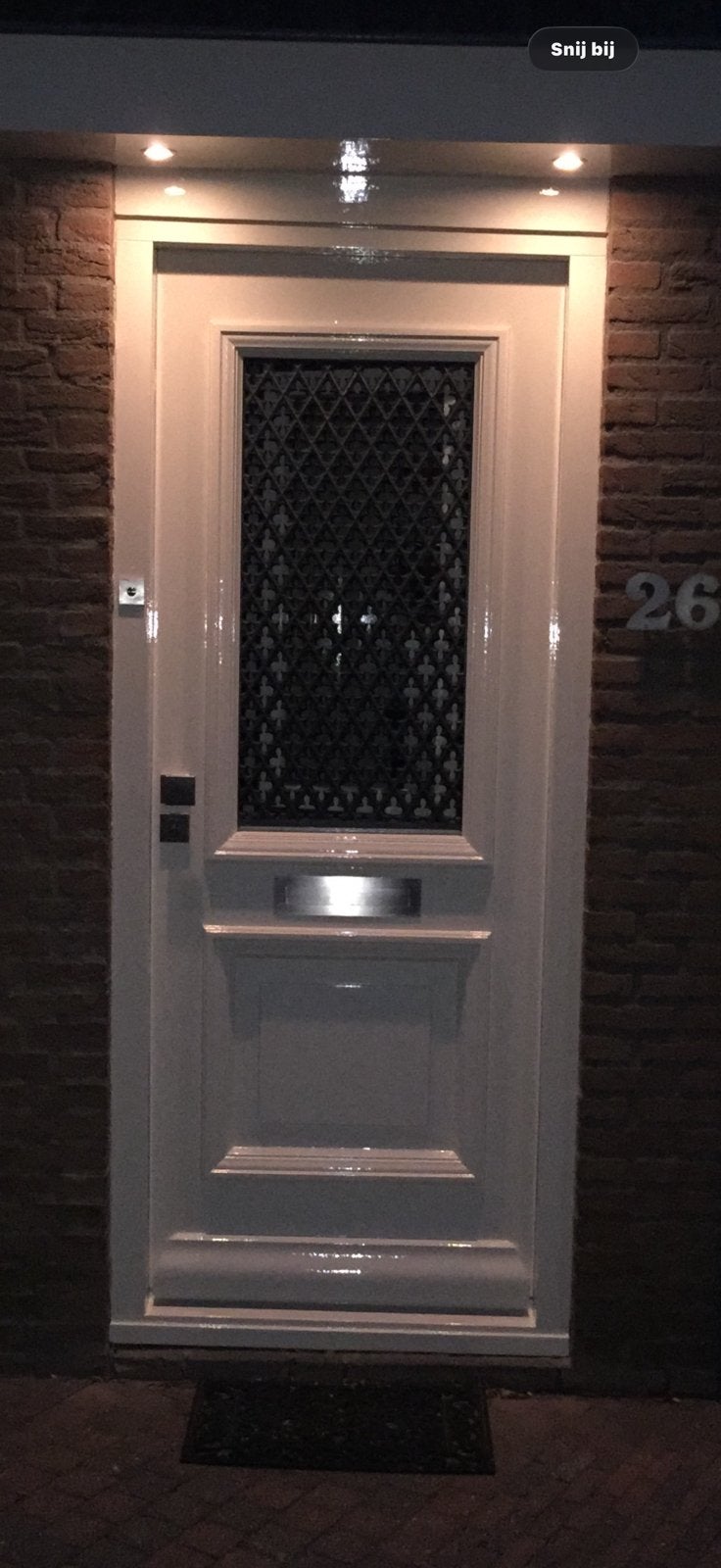 Witte Buitendeur met Glas en Brievenbus zeer goeie staat, Ophalen, 80 tot 100 cm, 200 tot 215 cm, Hout